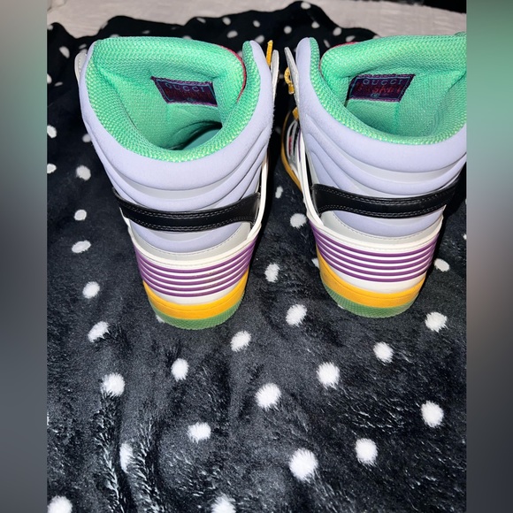 Gucci Men's Gucci Basket High-Top Sneakers Demetra with Mixed Fabrics and Rubber - Picture 11 of 11